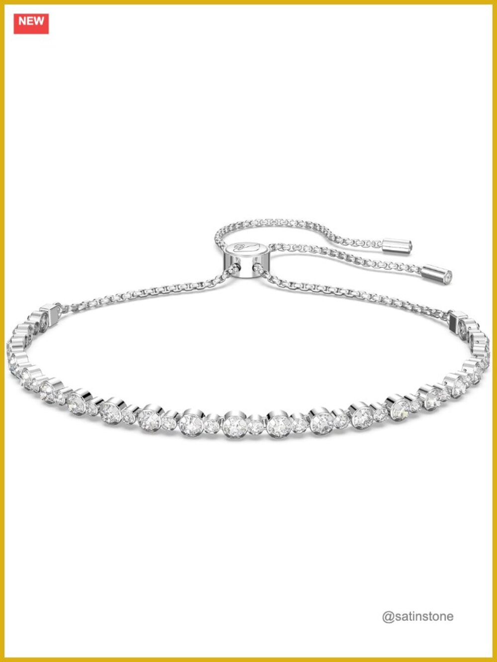 Swarovski Matrix Tennis Soft Bracelet Clear Crystals Rhodium Finish
